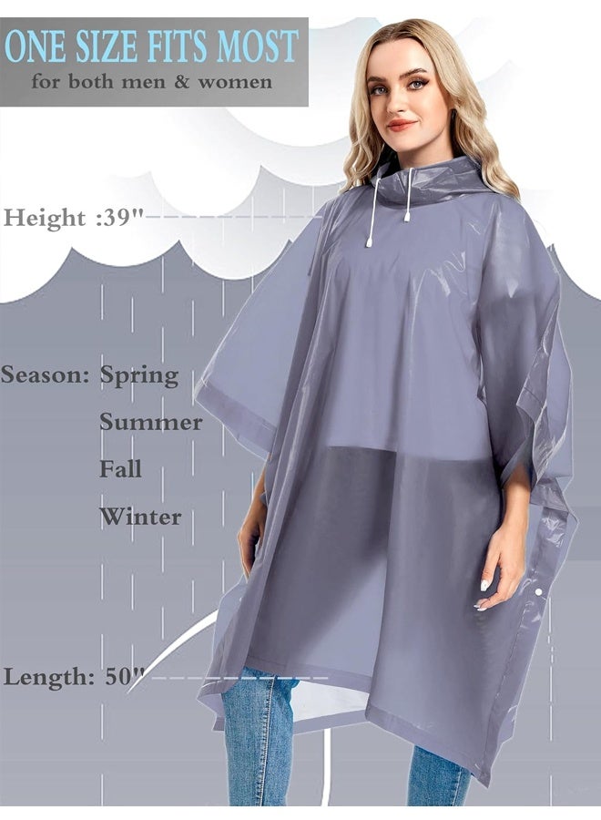 عبوة من قطعتين من معاطف المطر للبالغين قابلة لإعادة الاستخدام - معاطف مطر متينة للطوارئ والبقاء على قيد الحياة مع غطاء برباط - Image 4