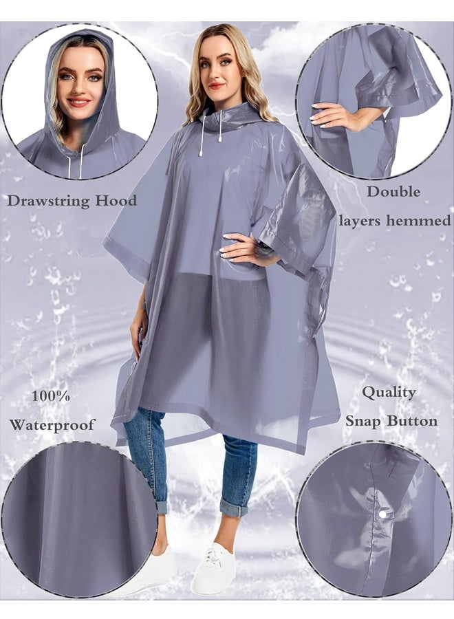 عبوة من قطعتين من معاطف المطر للبالغين قابلة لإعادة الاستخدام - معاطف مطر متينة للطوارئ والبقاء على قيد الحياة مع غطاء برباط - Image 3
