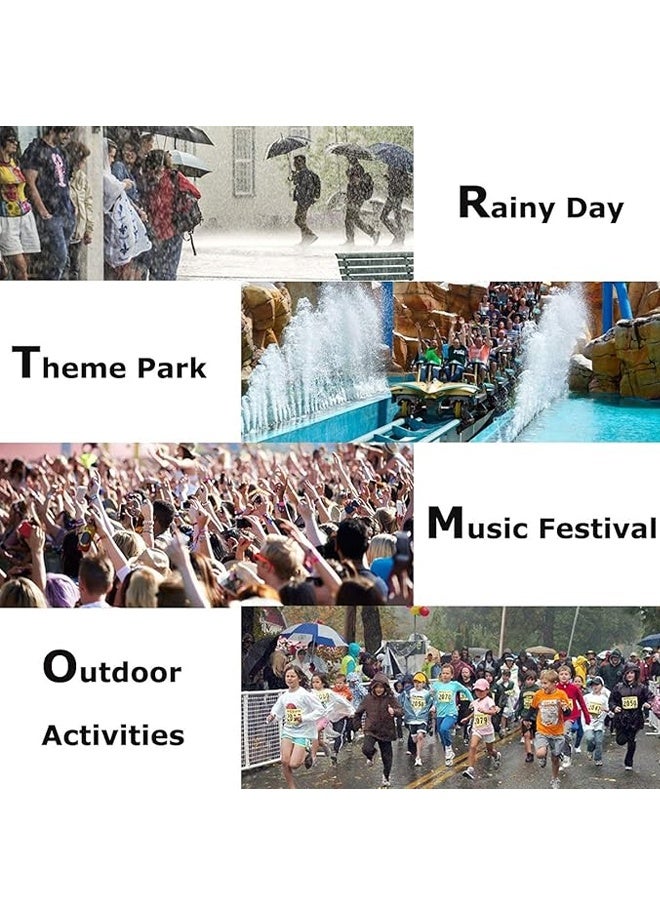 عبوة من قطعتين من معاطف المطر للبالغين قابلة لإعادة الاستخدام - معاطف مطر متينة للطوارئ والبقاء على قيد الحياة مع غطاء برباط - Image 5