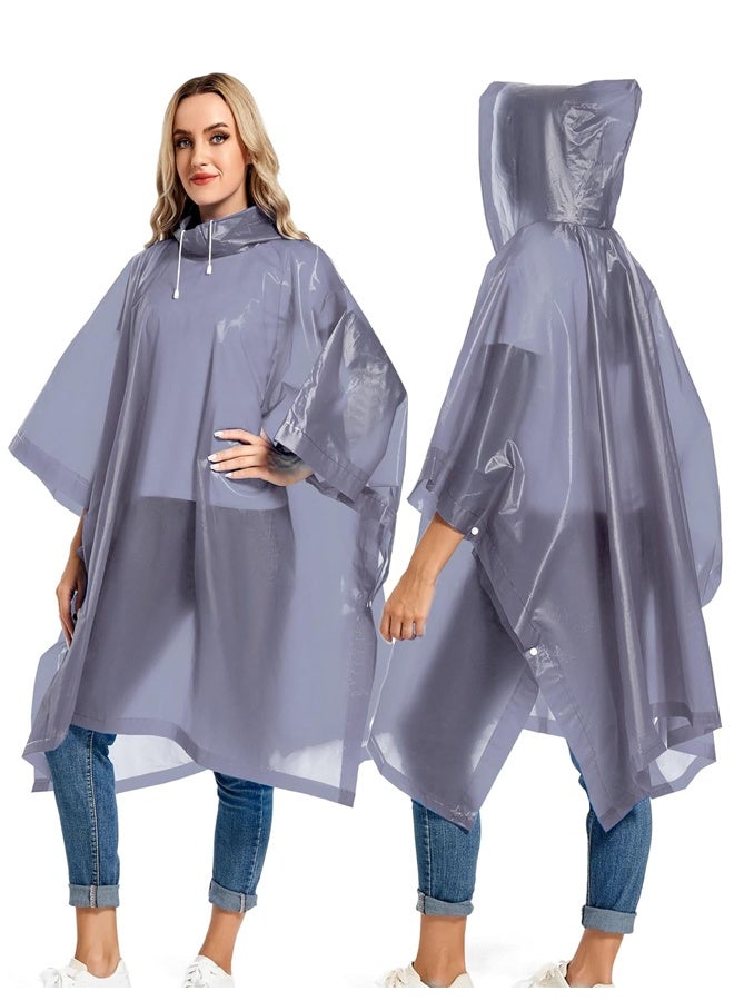 عبوة من قطعتين من معاطف المطر للبالغين قابلة لإعادة الاستخدام - معاطف مطر متينة للطوارئ والبقاء على قيد الحياة مع غطاء برباط - Image 1