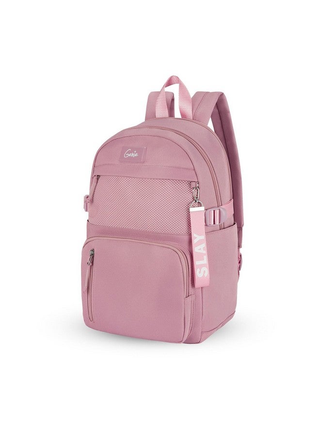 Genie Berry Casual Backpack for Girls |17 In-16 Ltr with Laptop Sleeve,Two Compartments,Organizer and Light Weight with Padded Shoulders |Best for Books,Stationery,Lunch Box & Essentials - Pink - Image 1