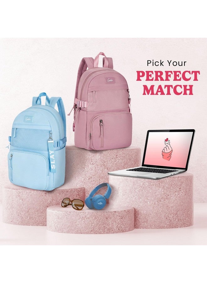 Genie Berry Casual Backpack for Girls |17 In-16 Ltr with Laptop Sleeve,Two Compartments,Organizer and Light Weight with Padded Shoulders |Best for Books,Stationery,Lunch Box & Essentials - Pink - Image 5