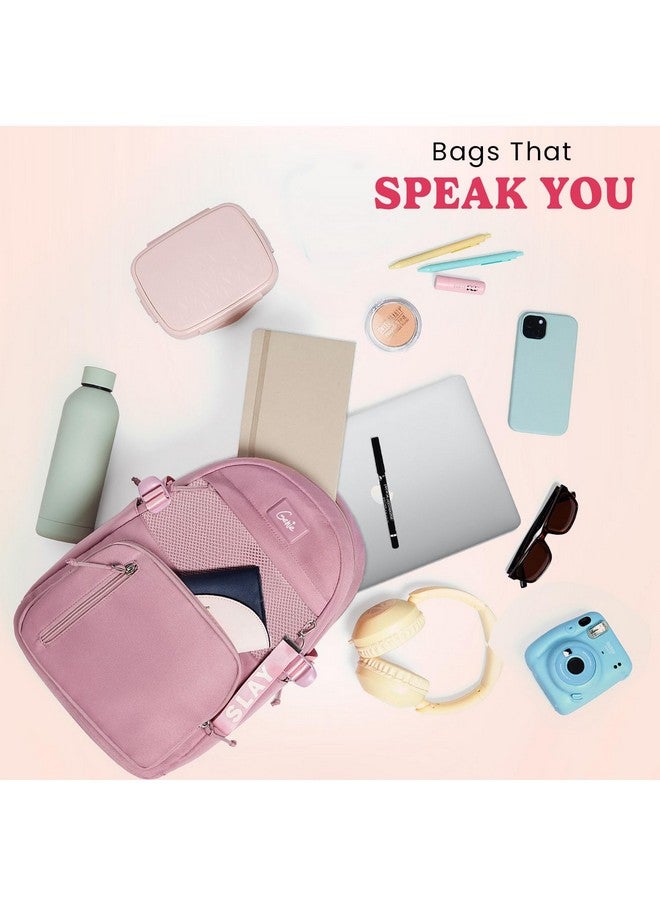 Genie Berry Casual Backpack for Girls |17 In-16 Ltr with Laptop Sleeve,Two Compartments,Organizer and Light Weight with Padded Shoulders |Best for Books,Stationery,Lunch Box & Essentials - Pink - Image 3