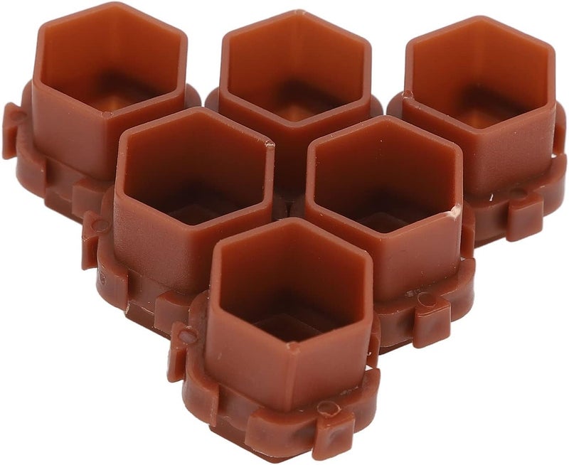 200pcs Color Tattoo Ink Cup Set, Beehive Shape Spliceable Ink Cups Pigment Holder Cups Permanent Makeup Pigment Cup Container Cap for Artist, Beginners, Tattoo Supplies and Equipment(Brown) - Image 1