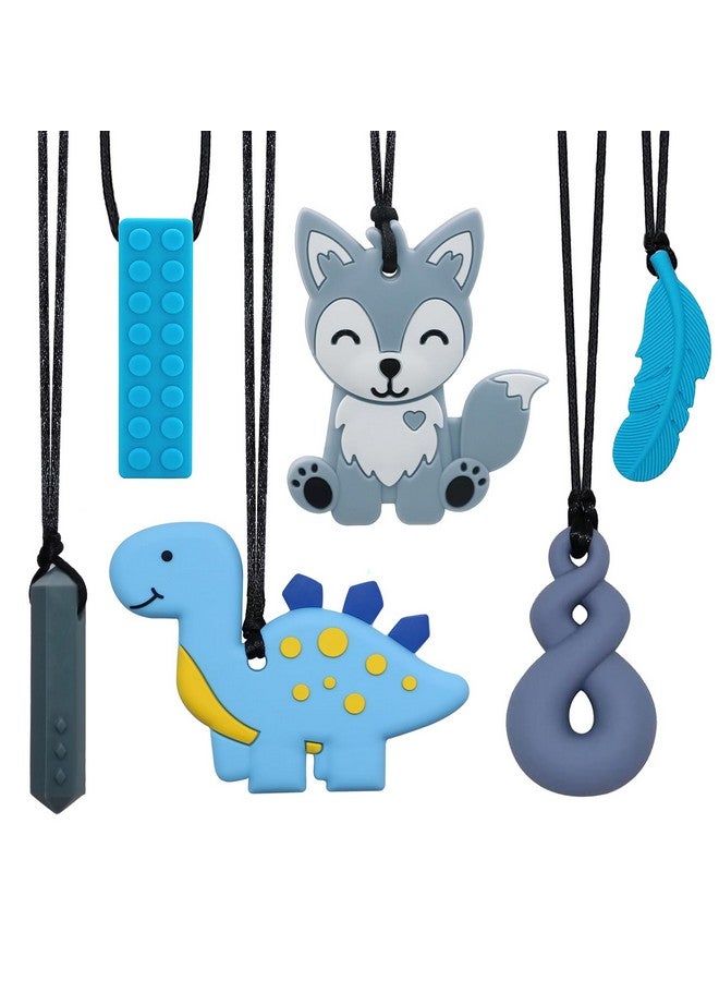 LeeYean Chew Necklaces for Sensory Kids, Sensory Toys for Kids with Autism, ADHD, SPD, 6 Pack Chewy Necklace for Anxiety Fidgeting Relief - Image 1