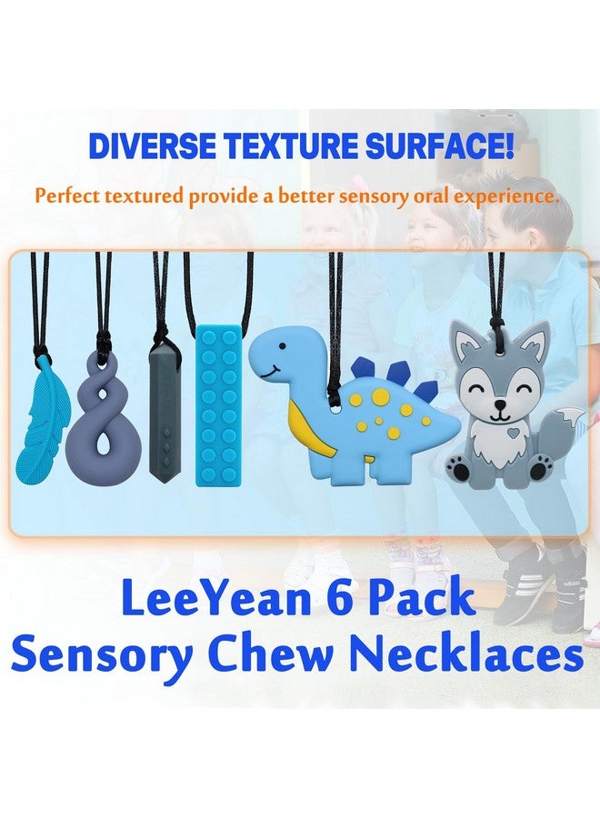 LeeYean Chew Necklaces for Sensory Kids, Sensory Toys for Kids with Autism, ADHD, SPD, 6 Pack Chewy Necklace for Anxiety Fidgeting Relief - Image 4