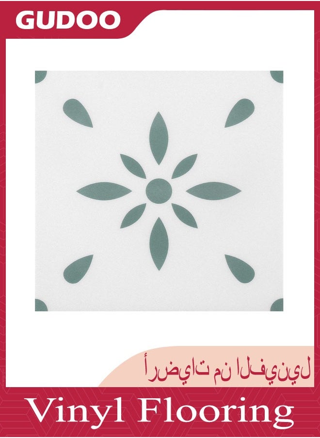 GUDOO بلاط أرضيات فينيل لاصق، مناسب للجدران والأرضيات والمطابخ والحمامات وبيوت الحيوانات الأليفة. تحتوي العبوة على 10 قطع بحجم 8x8 بوصة  - Image 2