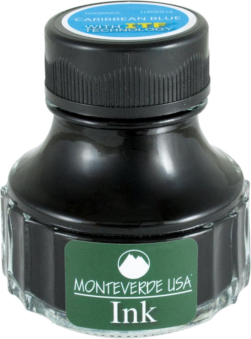 Monteverde USA Ink with ITF Technology, 90 ml Caribbean Blue (G308TQ) - Image 1