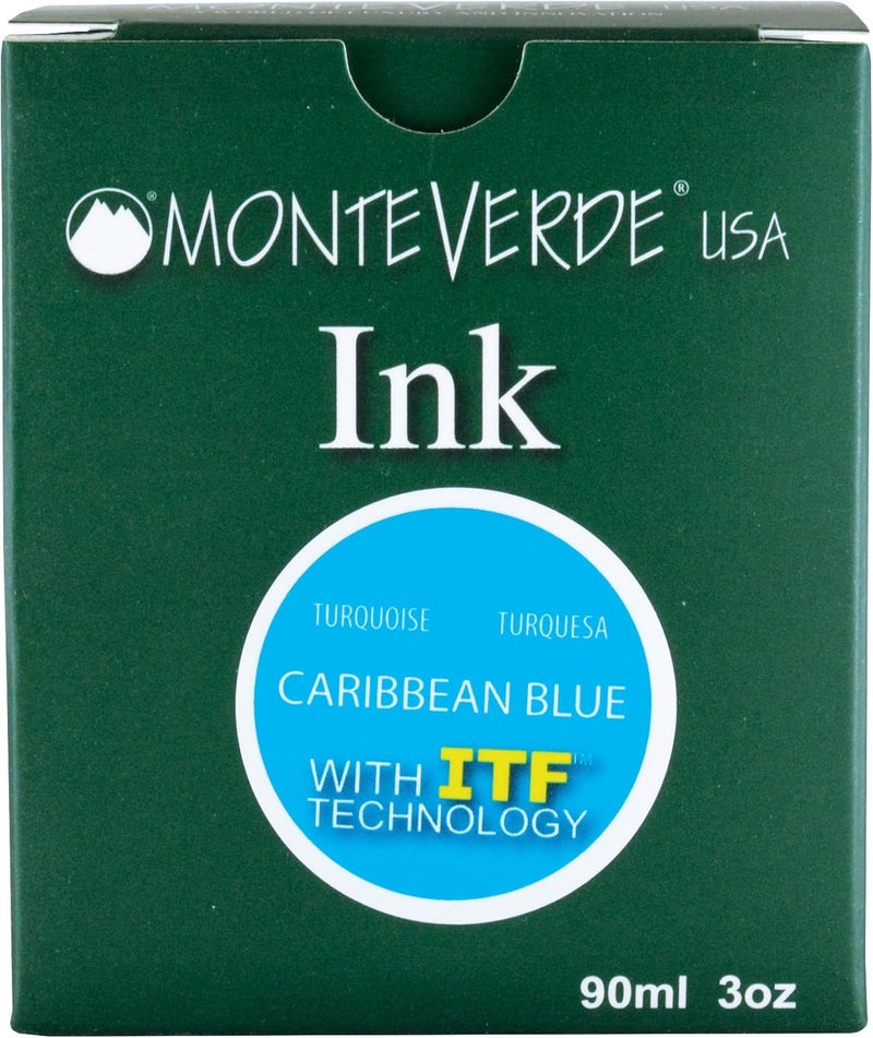 Monteverde USA Ink with ITF Technology, 90 ml Caribbean Blue (G308TQ) - Image 5