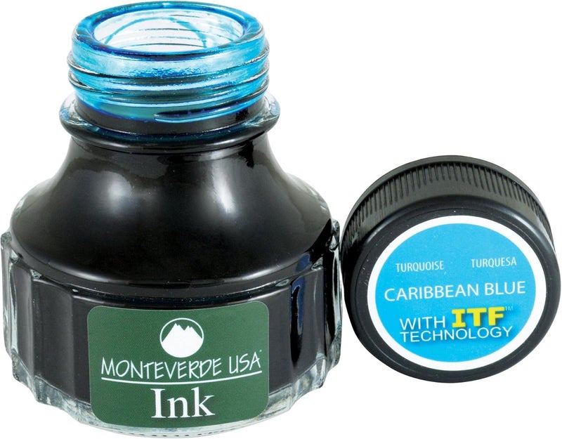 Monteverde USA Ink with ITF Technology, 90 ml Caribbean Blue (G308TQ) - Image 3