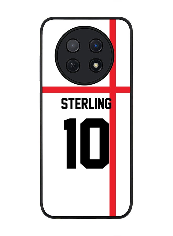 Stylizedd Rugged Black edge case for Huawei Nova Y91 4G  Huawei Enjoy 60X, Slim fit Soft Case Flexible Rubber Edges Anti Drop TPU Gel Thin Cover -  Football Team - England, Player Name - Sterling - Image 1