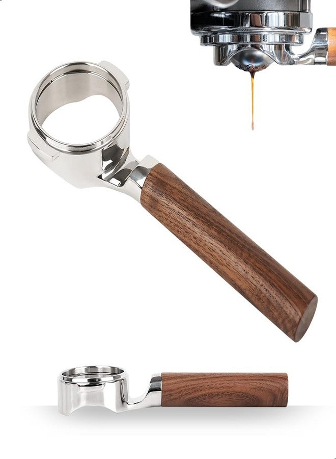 watchget 58mm Bottomless Naked Portafilter - Flat Base, Compatible with E61 and La Marzocco Espresso Machine Models, Stainless Steel and Walnut Handle, Professional Barista Tool for Espresso Machines - Image 1