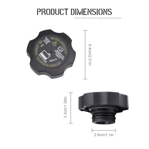 Lecctso Radiator Surge Tank Cap, Coolant Reservoir Cap Replacement RC98, 15075118 Compatible with Chevy GMC Duramax, 1999-2006 Silverado Sierra, 1999-2012 Malibu, 2000-2006 Tahoe Yukon, 1999-2005 Grand Am - Image 2