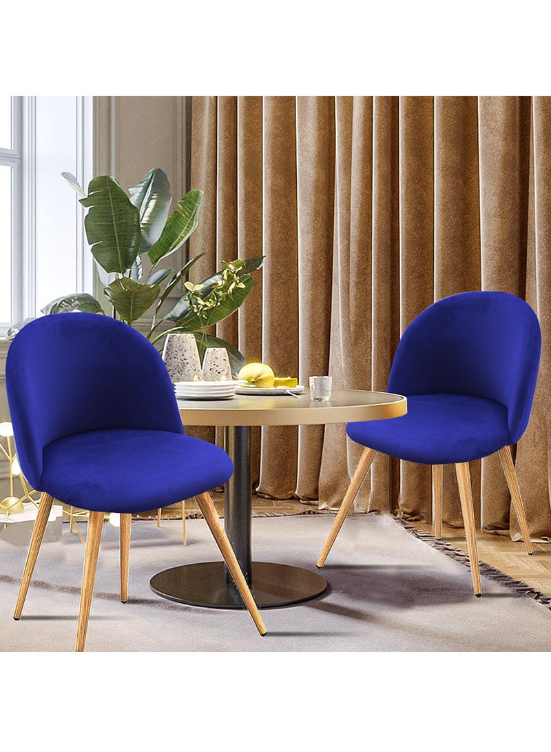 Mahmayi Mahmayi HYDC019 Velvet Blue Dining Chair for Living Room  - Image 4