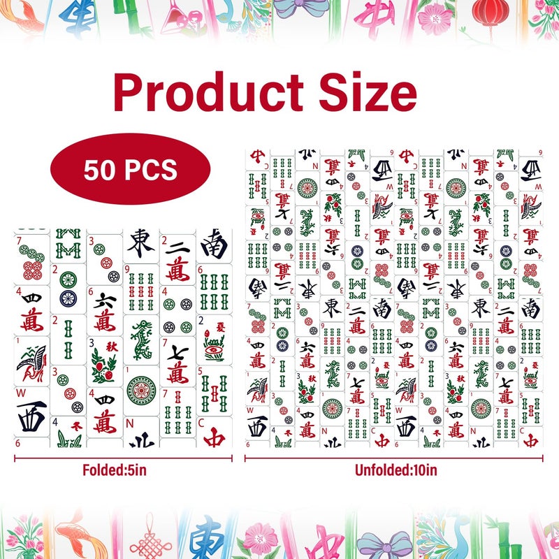 Quera 50 Pcs Mahjong Cocktail Napkins Pink Disposable Paper Napkins Funny Watercolor Beverage Napkins for Kitchen,Bathroom,Birthday or Party Supplies, 5" x 5" - Image 2