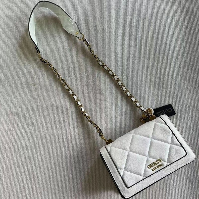 GUESS Fashion Women Abey Convertible Xbody Flap Shoulder Bag White - Image 2