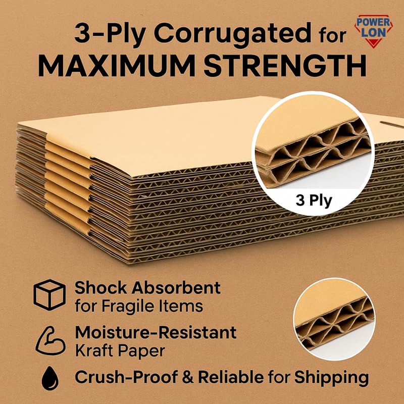POWERLON 3 Ply BROWN Flap Corrugated Packaging Box, Size- 4.5X3X1 Inch, Paper Cardboard for Secure Shipping |Durable & Eco-Friendly Packaging Inches Pack of 25 - Image 4