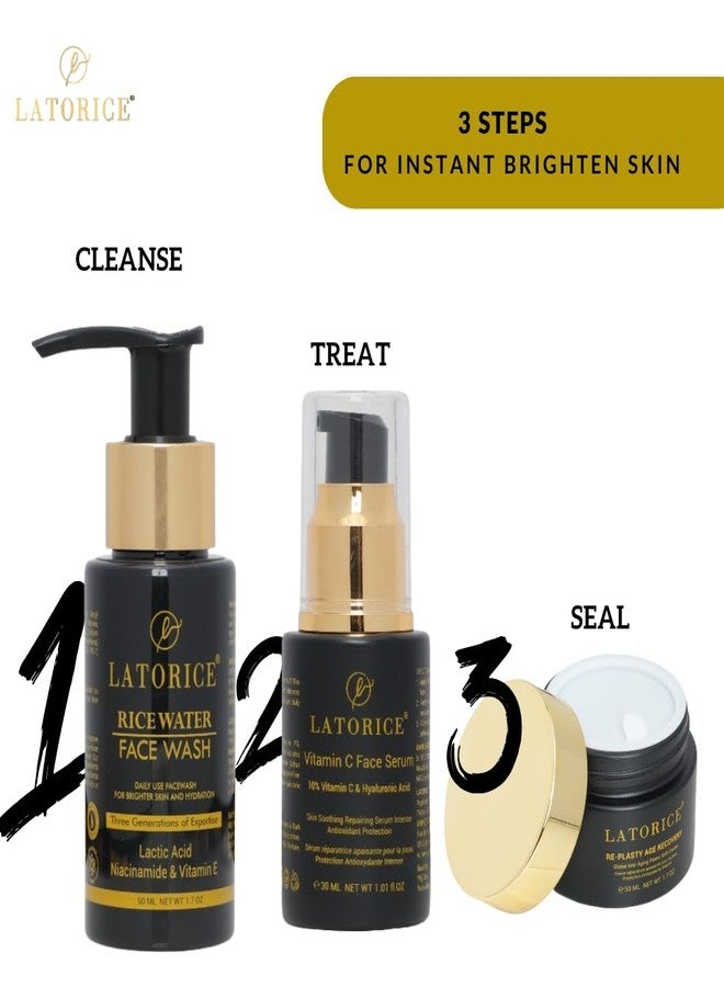 Latorice Rice Water Face Wash with Lactic Acid, Niacinamide, Vitamin C Face Serum - Image 4