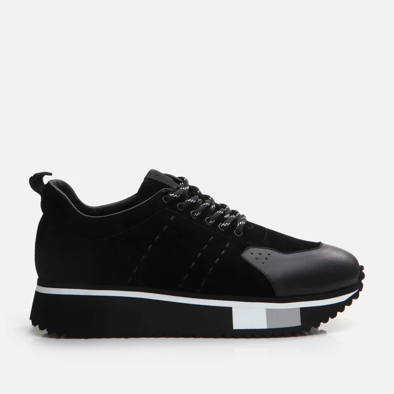 Hotiç 02AYH293250A100 GENUINE Leather Black Men's Sports Shoes