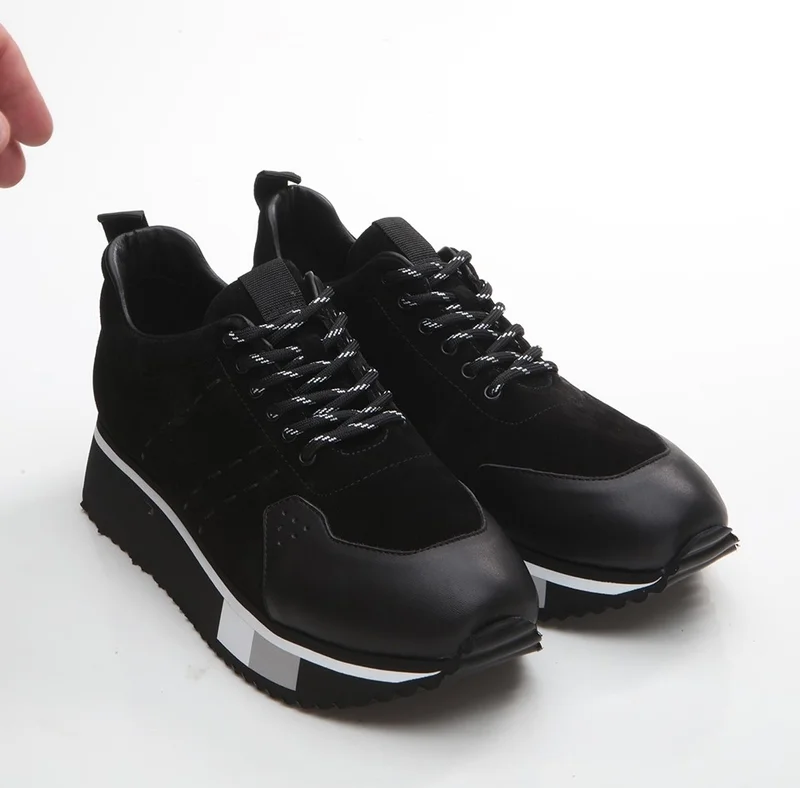 Hotiç 02AYH293250A100 GENUINE Leather Black Men's Sports Shoes