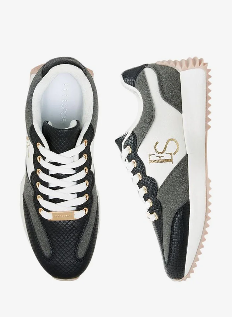 ELLE Women'S Panelled Lace-Up Sneakers