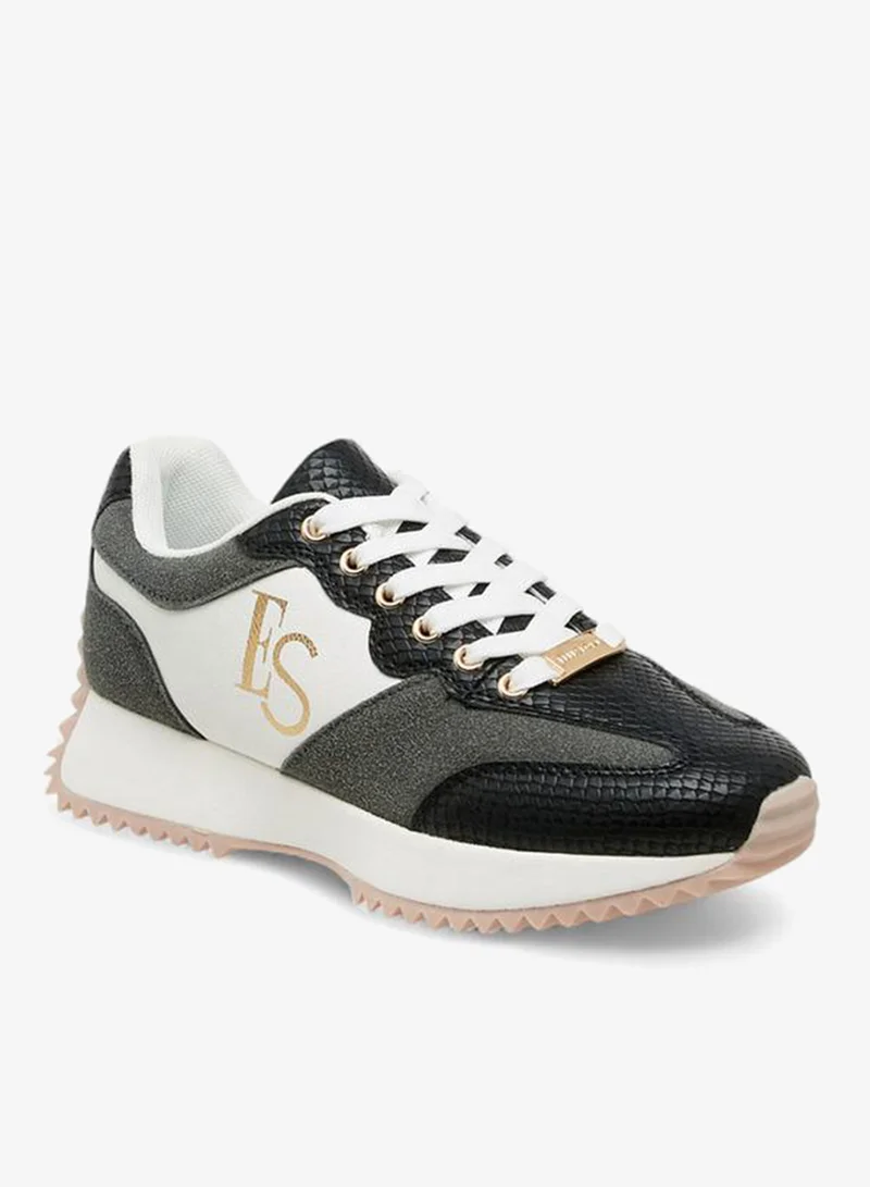 ELLE Women'S Panelled Lace-Up Sneakers