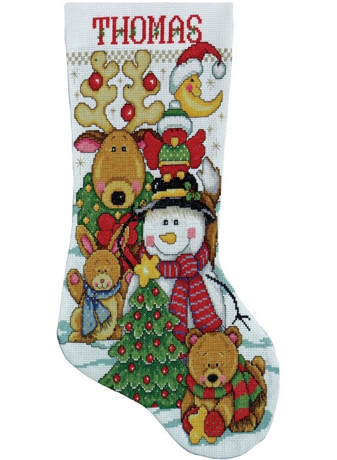 Tobin DW5410 Making New Friends Stocking Counted Cross Stitch Kit, 17-Inch Long, 14 Count - Image 4