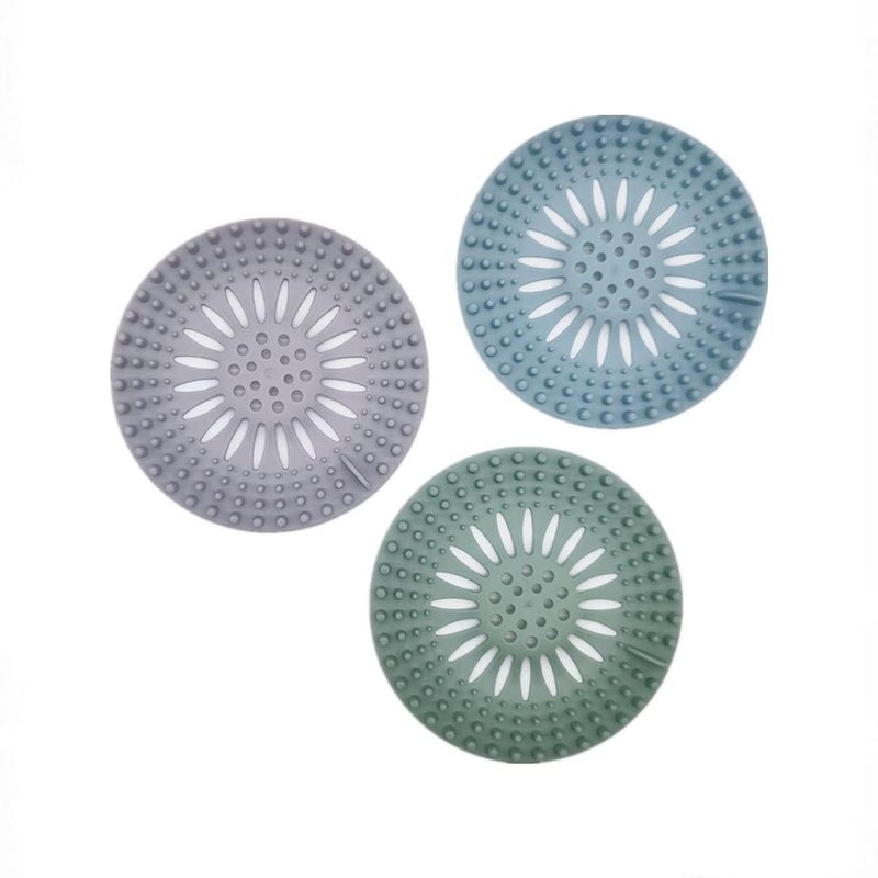Clovis Shower Drain Covers,Hair Catcher Durable Silicone Hair Stopper Sink Drainer, and Clean Bathroom Accessories Bathtub Drain Stopper Block Hair Trap for Shower Drain (3) - Image 1