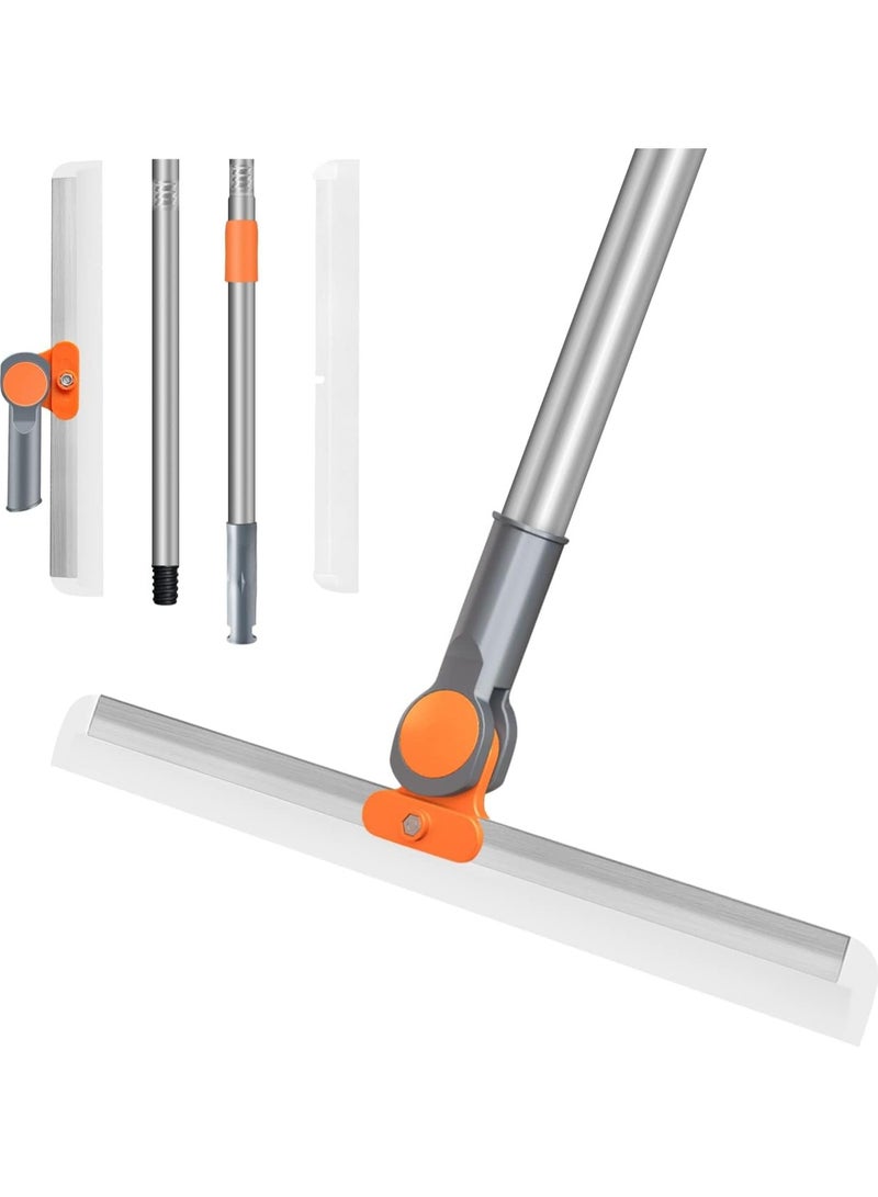 هومستر مقبض طويل أرضية Squeegee لغرفة رطبة ، 43 '' قابل للتعديل مقبض طويل أرضية مسح مع شرائط السيليكون للدش حمام أرضية تنظيف النافذة - Image 1