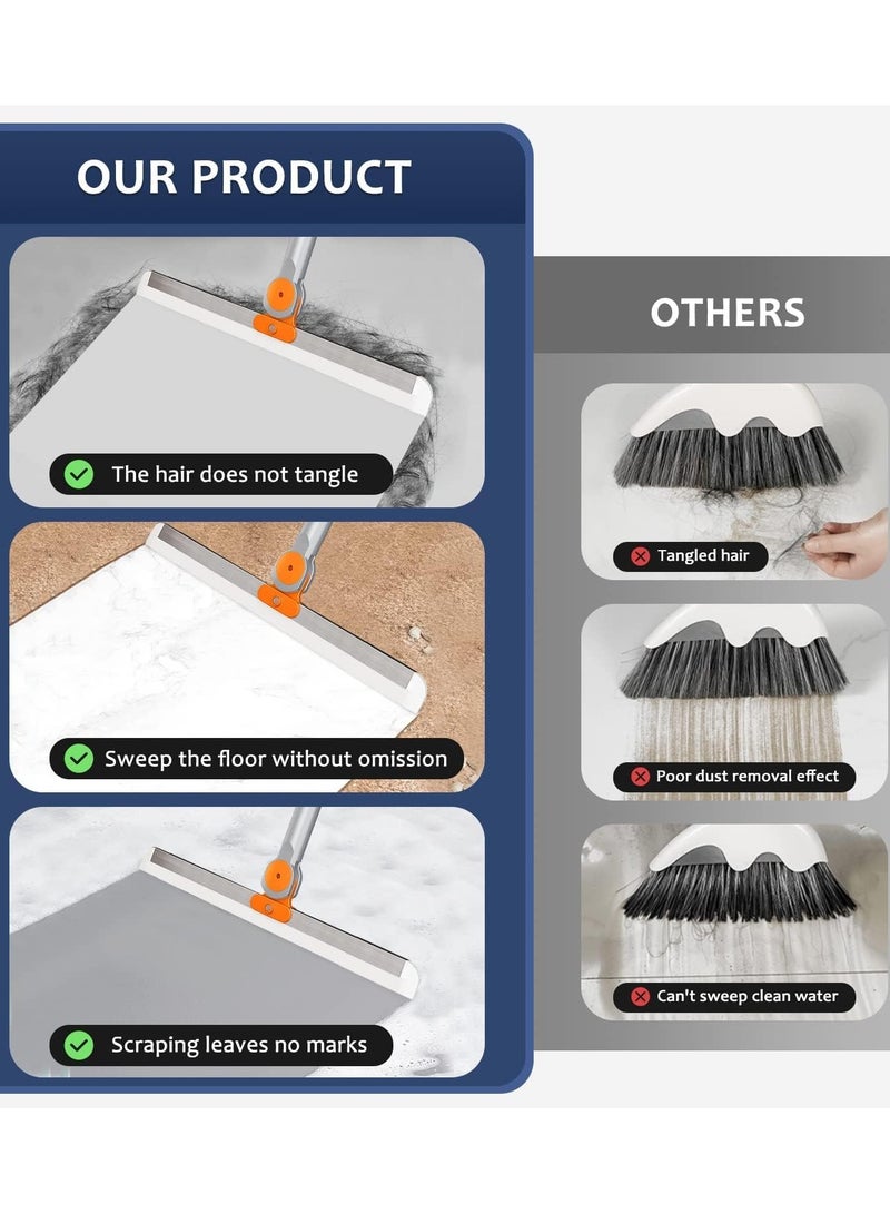 هومستر مقبض طويل أرضية Squeegee لغرفة رطبة ، 43 '' قابل للتعديل مقبض طويل أرضية مسح مع شرائط السيليكون للدش حمام أرضية تنظيف النافذة - Image 3