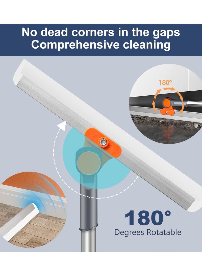 هومستر مقبض طويل أرضية Squeegee لغرفة رطبة ، 43 '' قابل للتعديل مقبض طويل أرضية مسح مع شرائط السيليكون للدش حمام أرضية تنظيف النافذة - Image 4