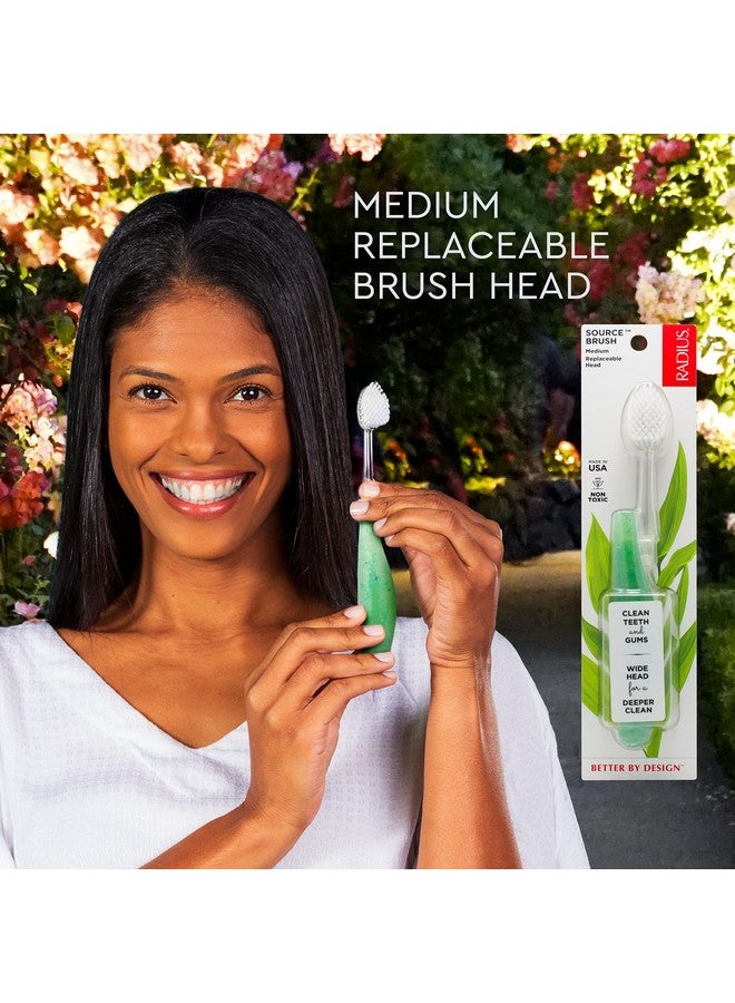 RADIUS Toothbrush Source Floss Brush BPA Free & ADA Accepted Improve Gum Health & Reduce Gum Issues - Medium - Assorted Colors - Pack of 6 - Image 4