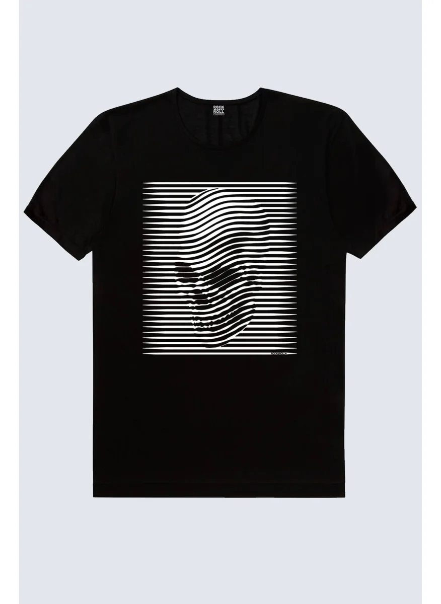 Rock&Roll Bearded Skull, Stripe Head Men's T-Shirt Eco Pack of 2