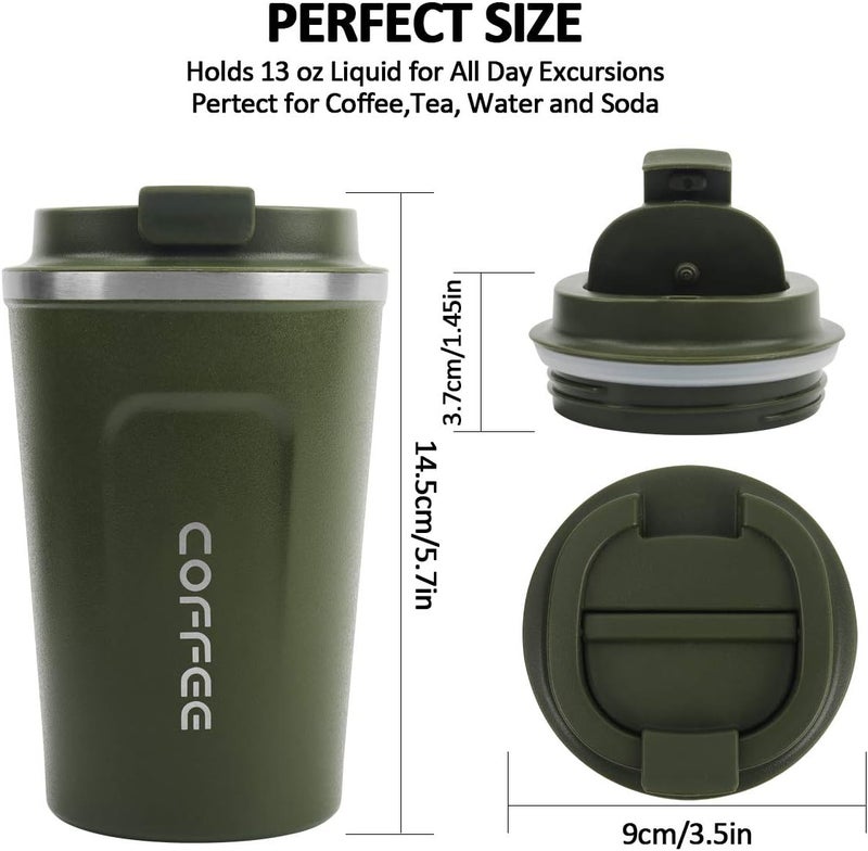 CS COSDDI 12 oz Stainless Steel Vacuum Insulated Tumbler  Coffee Travel Mug Spill Proof with Lid  Thermos Cup for Keep HotIce CoffeeTea and Beer Green - Image 3