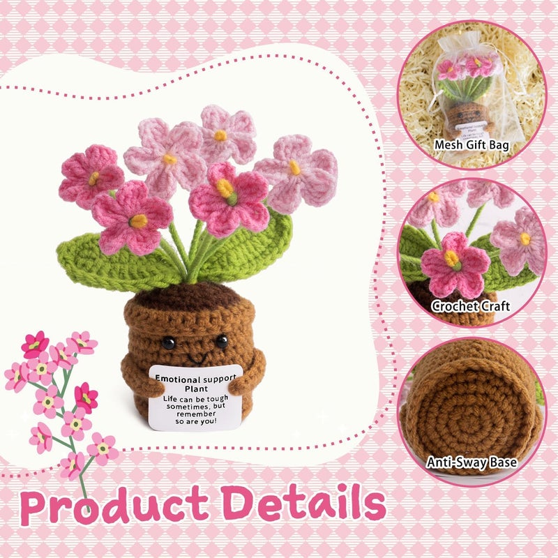 Handmade Positive Flower Crochet Decor with Inspirational Quote “Life is Tough But So Are You” – Motivational Gift for Women, Teachers, Moms, Friends - Image 2