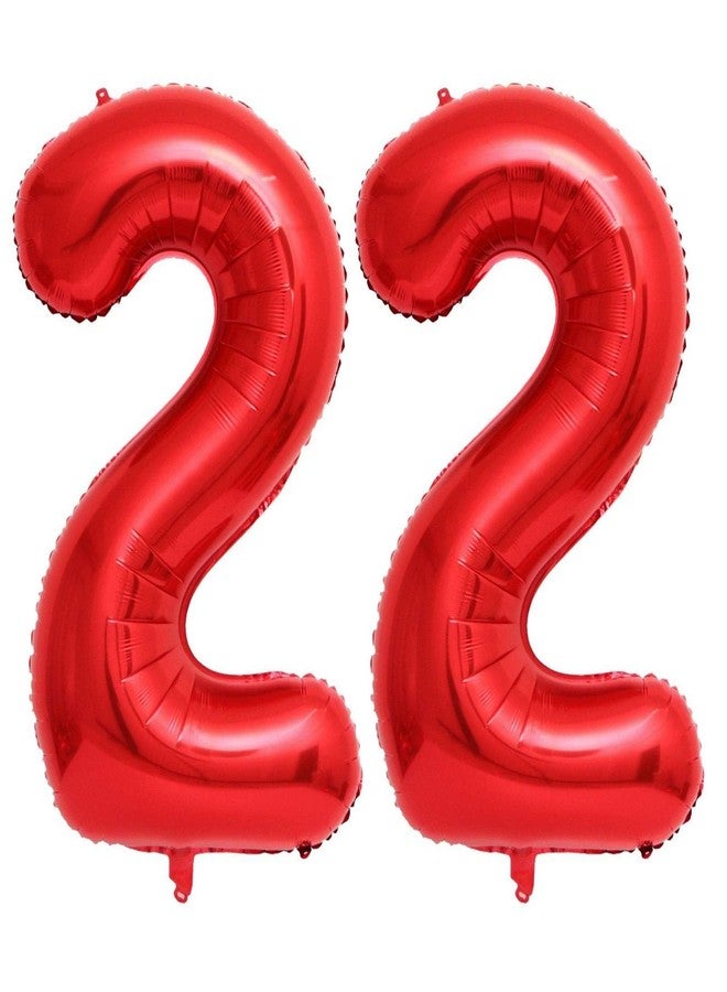 Lovoir Red 22 Number Balloons, 40 Inch Giant Number 22 Balloons Foil Mylar Helium Red Number Balloons for 22th Birthday Party Supplies Anniversary Event Celebration Decorations - Image 1