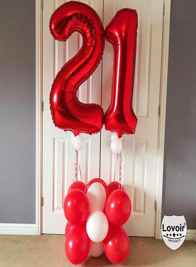 Lovoir Red 22 Number Balloons, 40 Inch Giant Number 22 Balloons Foil Mylar Helium Red Number Balloons for 22th Birthday Party Supplies Anniversary Event Celebration Decorations - Image 4
