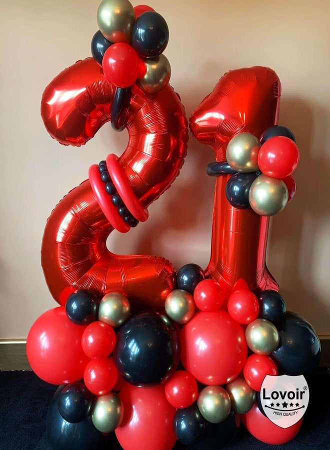Lovoir Red 22 Number Balloons, 40 Inch Giant Number 22 Balloons Foil Mylar Helium Red Number Balloons for 22th Birthday Party Supplies Anniversary Event Celebration Decorations - Image 5
