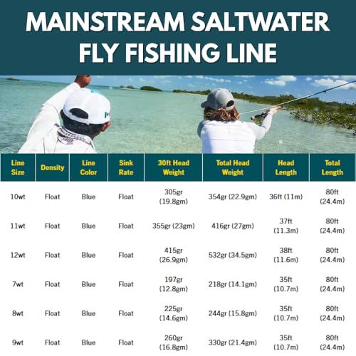RIO Products Mainstream Saltwater Fly Line Floating Saltwater Fly Fishing Line Easy Casting for Any Angler Targeting Bonefish Permit Tarpon and Other Species Blue 10wt - Image 3