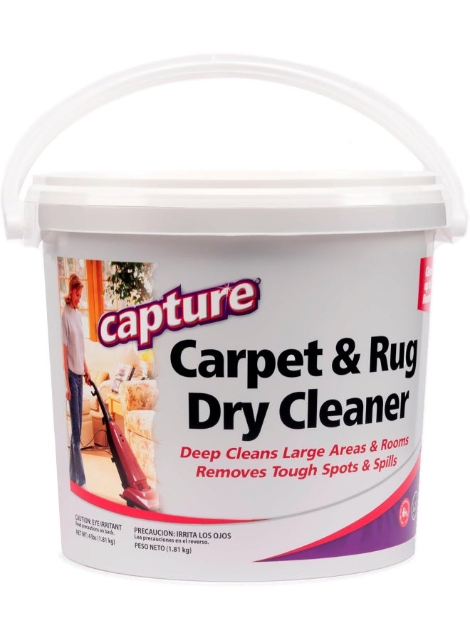Capture Carpet & Rug Dry Cleaner w/Resealable lid - Home, Car, Dogs & Cats Pet Carpet Cleaner Solution - Strength Odor Eliminator, Stains Spot Remover, Non Liquid & No Harsh Chemical (4 Pound) - Image 1