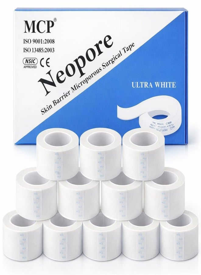 أم سي بي شريط لاصق جراحي من نوع MCP Neopore، شريط طبي، شريط ورقي طبي - 1 بوصة × 9.1 متر (عبوة من 12 لفة) - Image 1