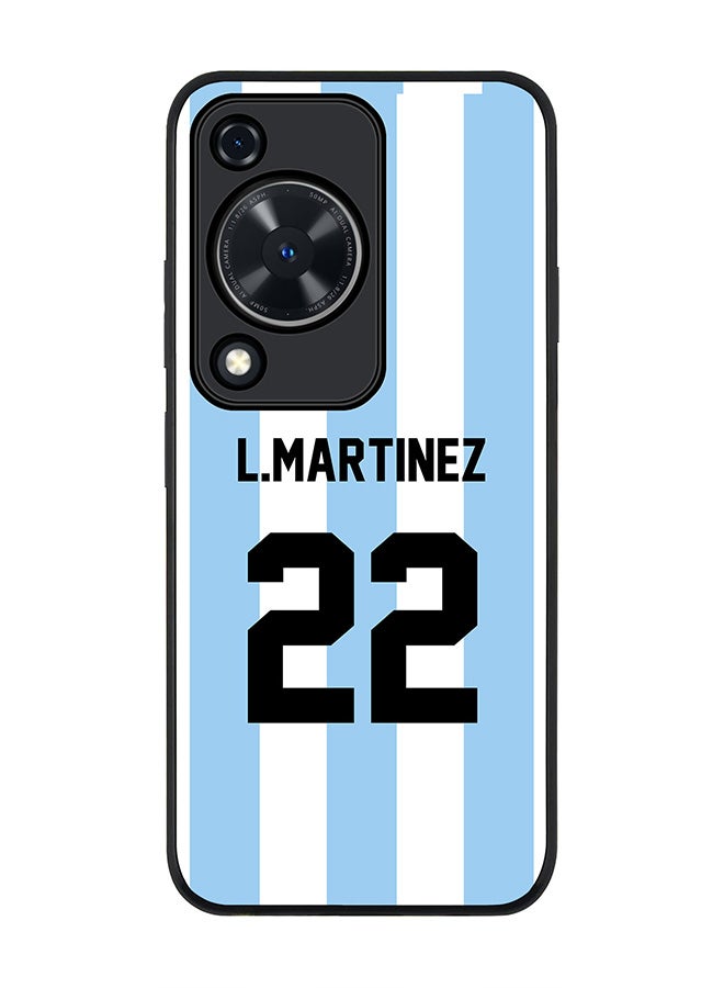 Stylizedd Rugged Black edge case for Huawei nova Y72 / Huawei Enjoy 70 4G, Slim fit Flexible Thin Cover - Football Team - Argentina, Player Name - L.Martinez - Image 1
