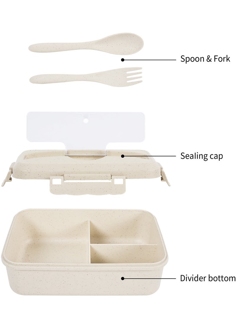 Oasisgalore Leakproof Lunch Box Bento with Wheat Straw, Microwave & Dishwasher Safe, for Kids & Adults.  - Image 4