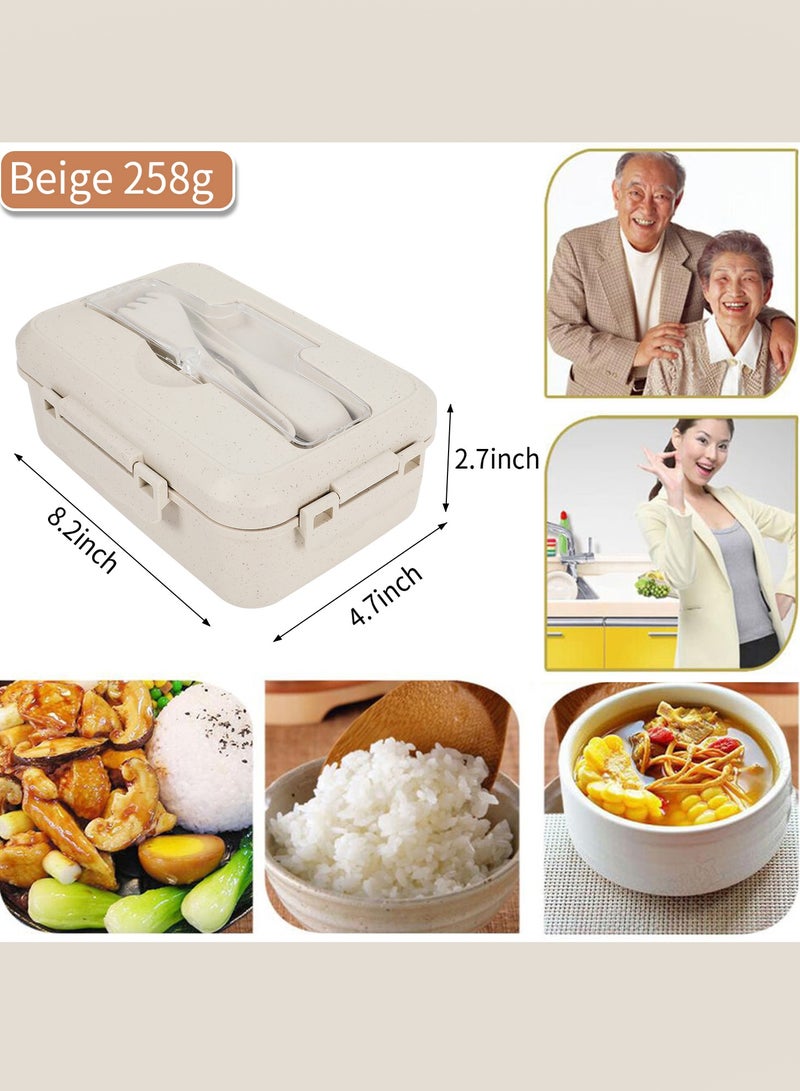 Oasisgalore Leakproof Lunch Box Bento with Wheat Straw, Microwave & Dishwasher Safe, for Kids & Adults.  - Image 2