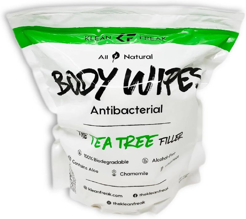 Klean Freak Body Wipes – The Filler (Tea Tree) – Cleansing & Refreshing Wipes for Post-Workout & Travel