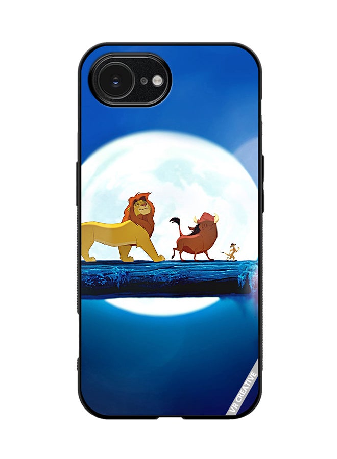 Protective Case Cover For Apple iPhone 16e Lion King Design Multicolour
