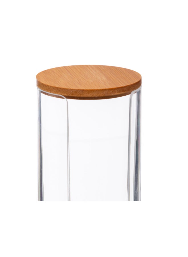 Five Simply Smart Selena Cylindrical Cotton Pad Dispenser Clear and Brown 17.6 x 7 x 7 cm 161082 - Image 3