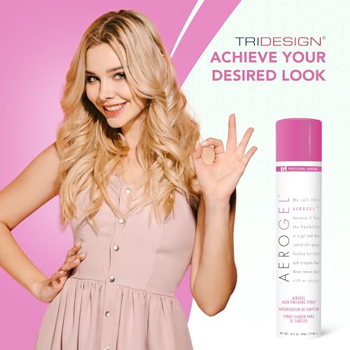 TRIDESIGN Aerogel Hairspray - Strong Hold Hair Finishing Spray for Volumizing & Control, Flexible Styling for All Hair Types, Non-Sticky and Scented - For Women and Men - Pack of 1 (10.5 Oz) - Image 5