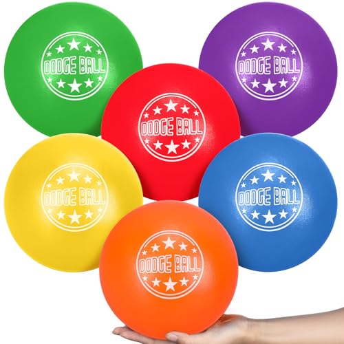 Jerify 6 Pcs Foam Dodgeball Set 7 Inch Soft Skin Playground Dodgeballs Bulk Low Density Foam for Non Sting Dodgeball Sports Equipment for Kids and Adults - Image 1