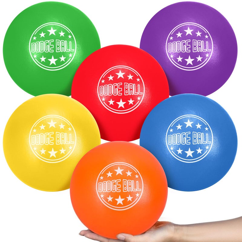 Jerify 6 Pcs Foam Dodgeball Set 7 Inch Soft Skin Playground Dodgeballs Bulk Low Density Foam for Non Sting Dodgeball Sports Equipment for Kids and Adults - Image 2